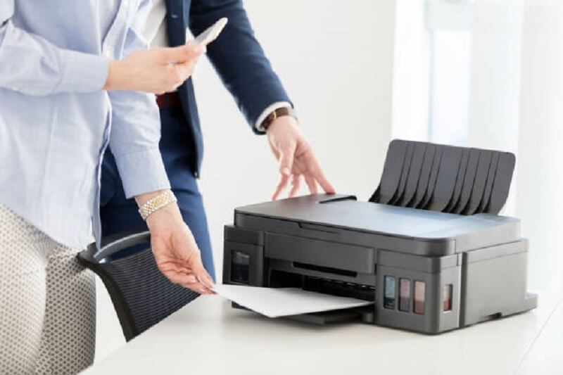 Man using a printer