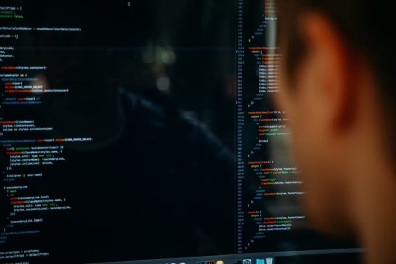 man developing a software