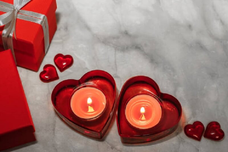 Candle boxes in heart shape