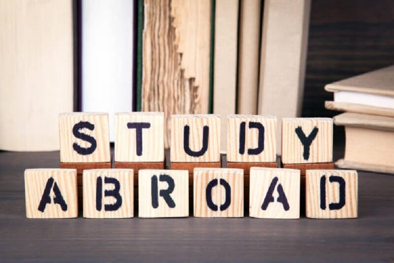 Study abroad Written on board