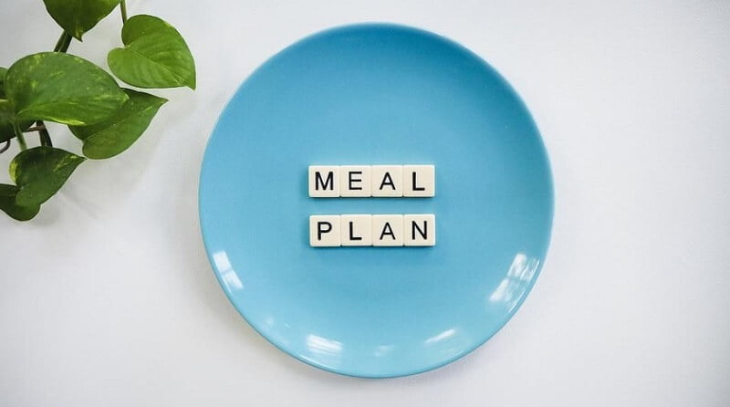 meal plan blocks in a plate