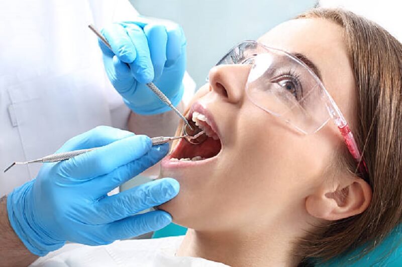 Childs teeth cleaning