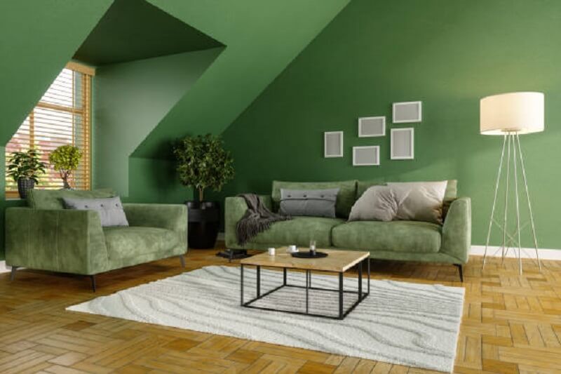 Green Walls of a room