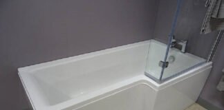 L-Shaped Shower Baths
