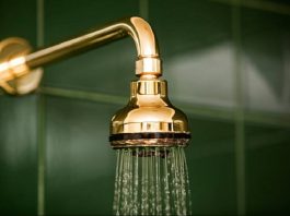 shower in golden color