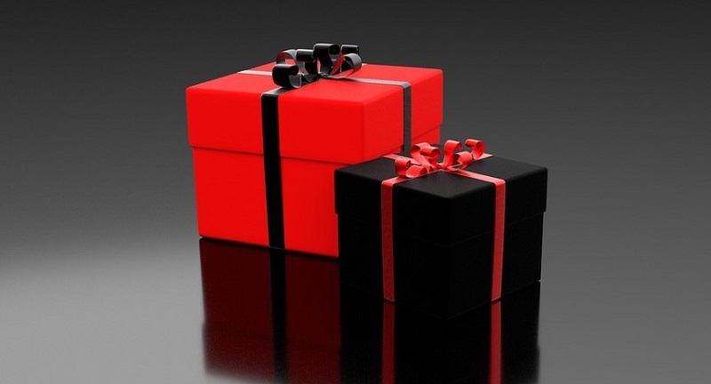 gift boxes in black red color