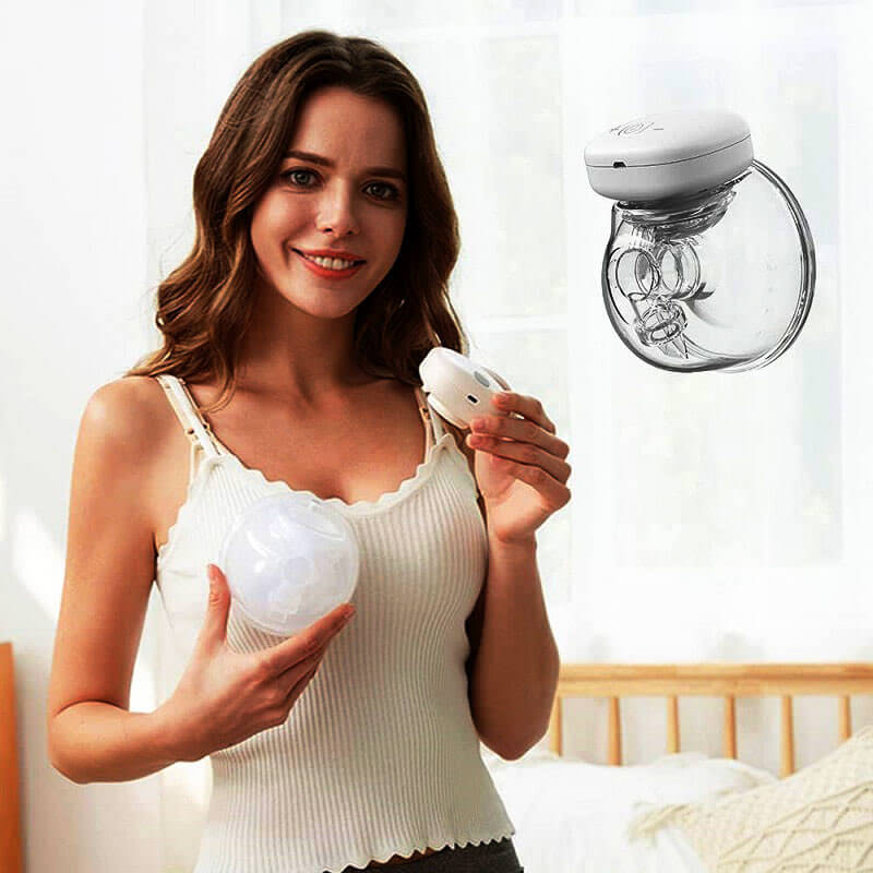 Woman-hand-holding-Free-Electric-Breast-Pump